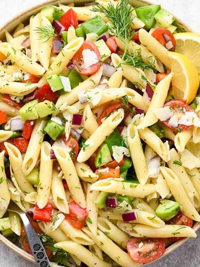 LEMON SUMMER PASTA SALAD STORY JoyFoodSunshine