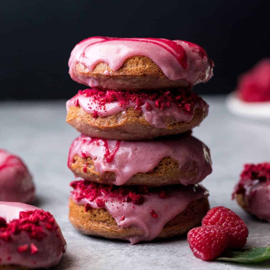 Raspberry Baked Donuts with Raspberry Glaze - JoyFoodSunshine