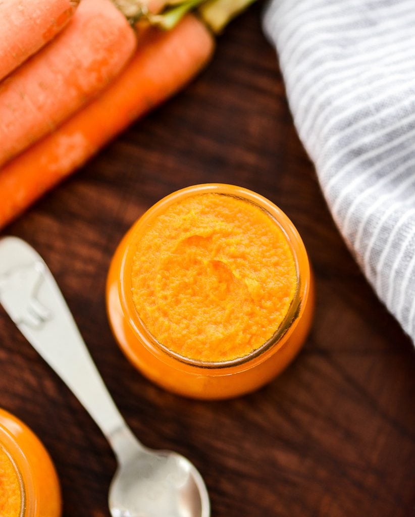 making carrots for baby food