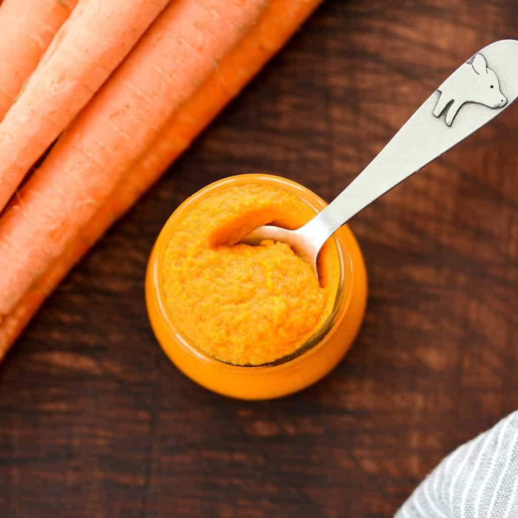 making carrots for baby food