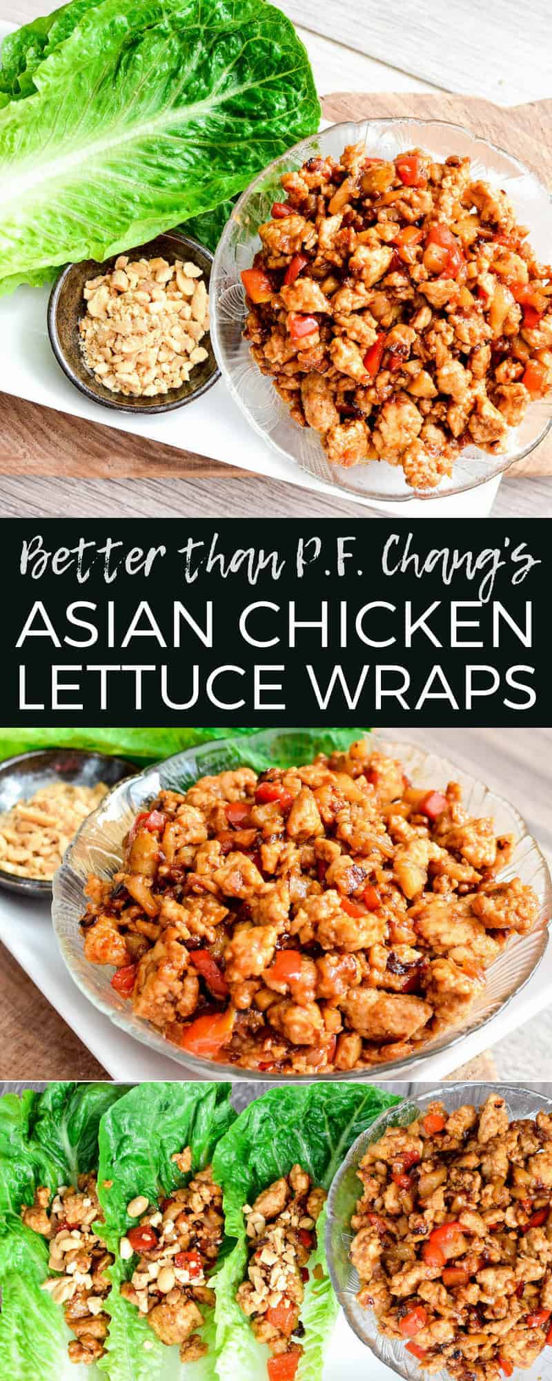 Asian Chicken Lettuce Wraps (better than P.F. Chang's)! A quick, easy, healthy and delicious dinner! Gluten and dairy-free! #lettucewraps #pfchangs #glutenfree #dairyfree #easydinner #healthyrecipe #asianlettucewraps