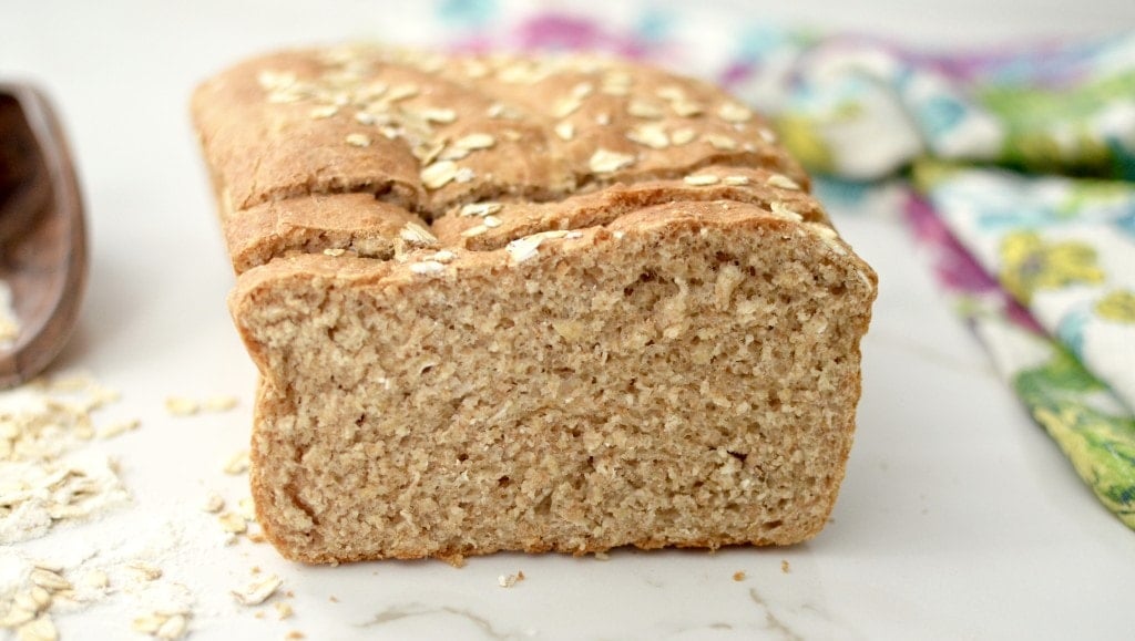 This bread is made using whole wheat flour and oatmeal. It's dairy-free, refined-sugar free and out of this world delicious! 