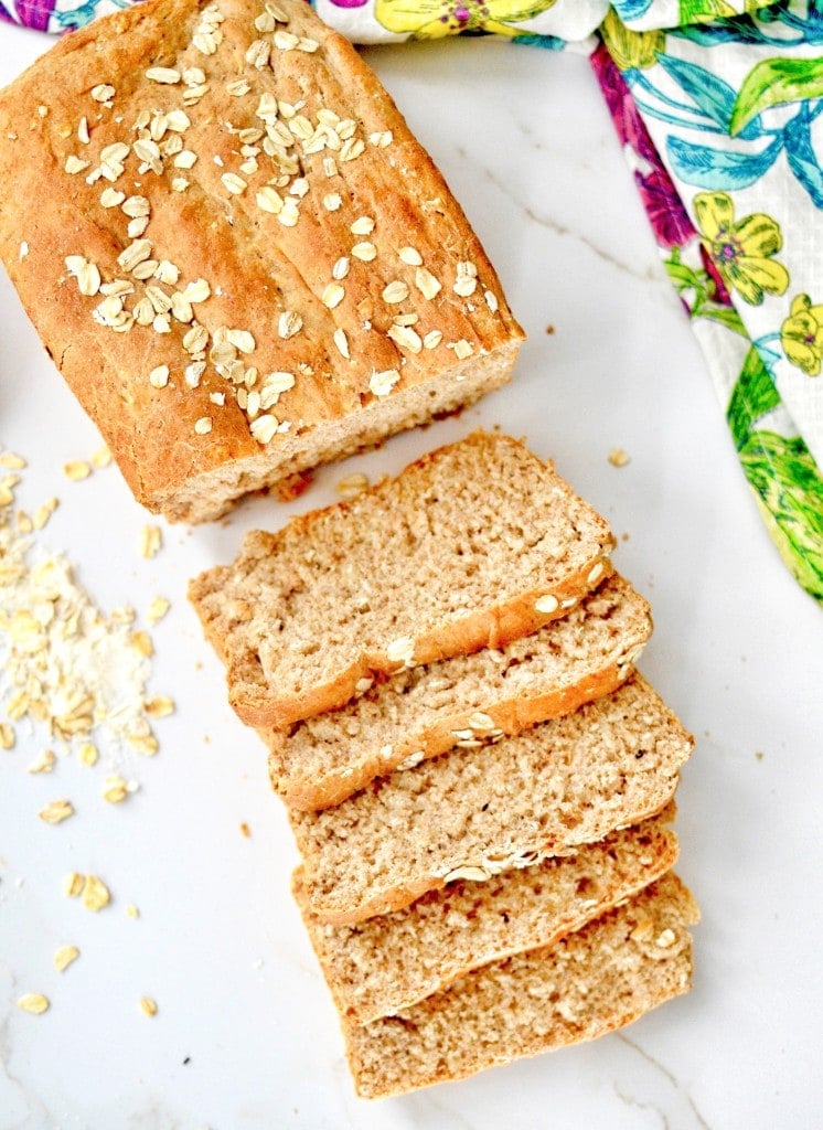 This bread is made using whole wheat flour and oatmeal. It's dairy-free, refined-sugar free and out of this world delicious! 