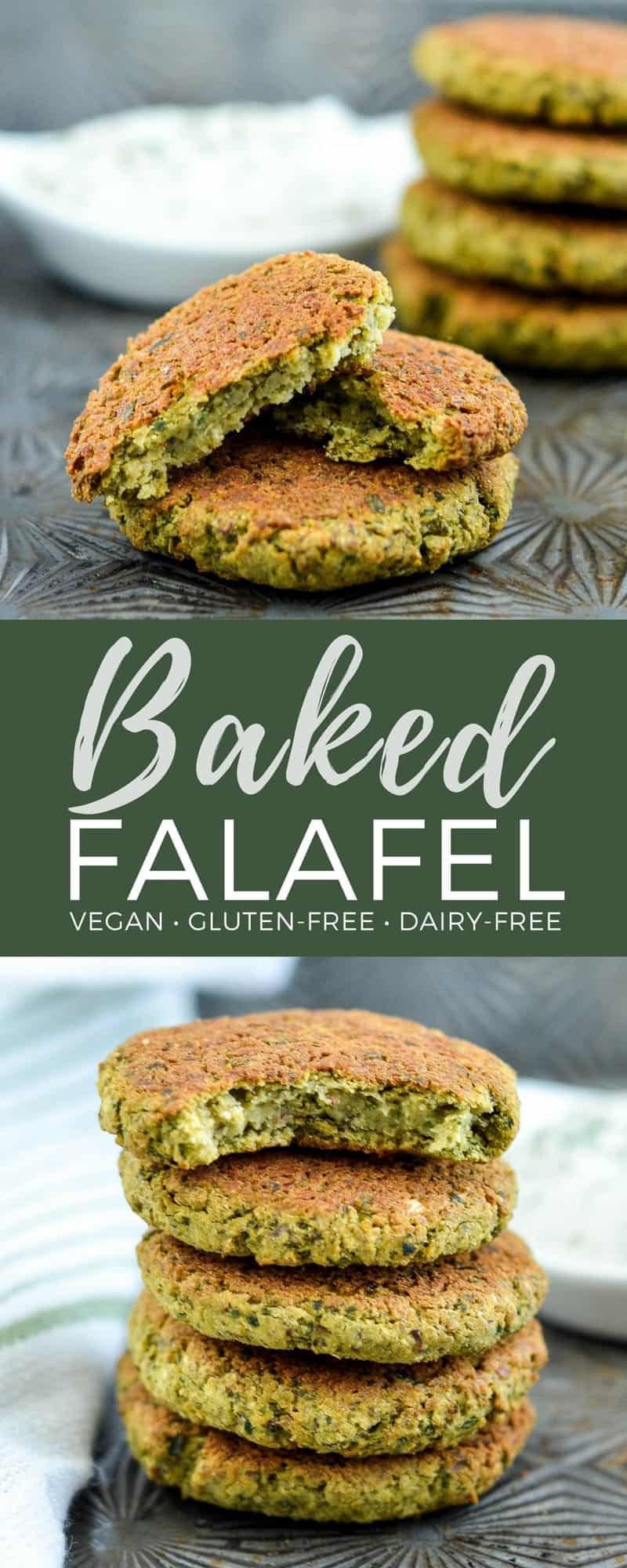 Healthy Gluten-free Vegan Baked Falafel! The perfect quick & easy meatless dinner recipe! They're gluten-free, dairy-free, vegan & freezer-friendly! #falafel #baked #healthy #recipe #vegan #glutenfree #dairyfree #freezerfriendly #meatless #maindish