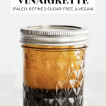 Vinaigrette final image in mason jar with lid.