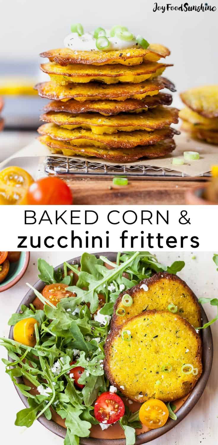 Baked Corn & Zucchini Fritters - JoyFoodSunshine