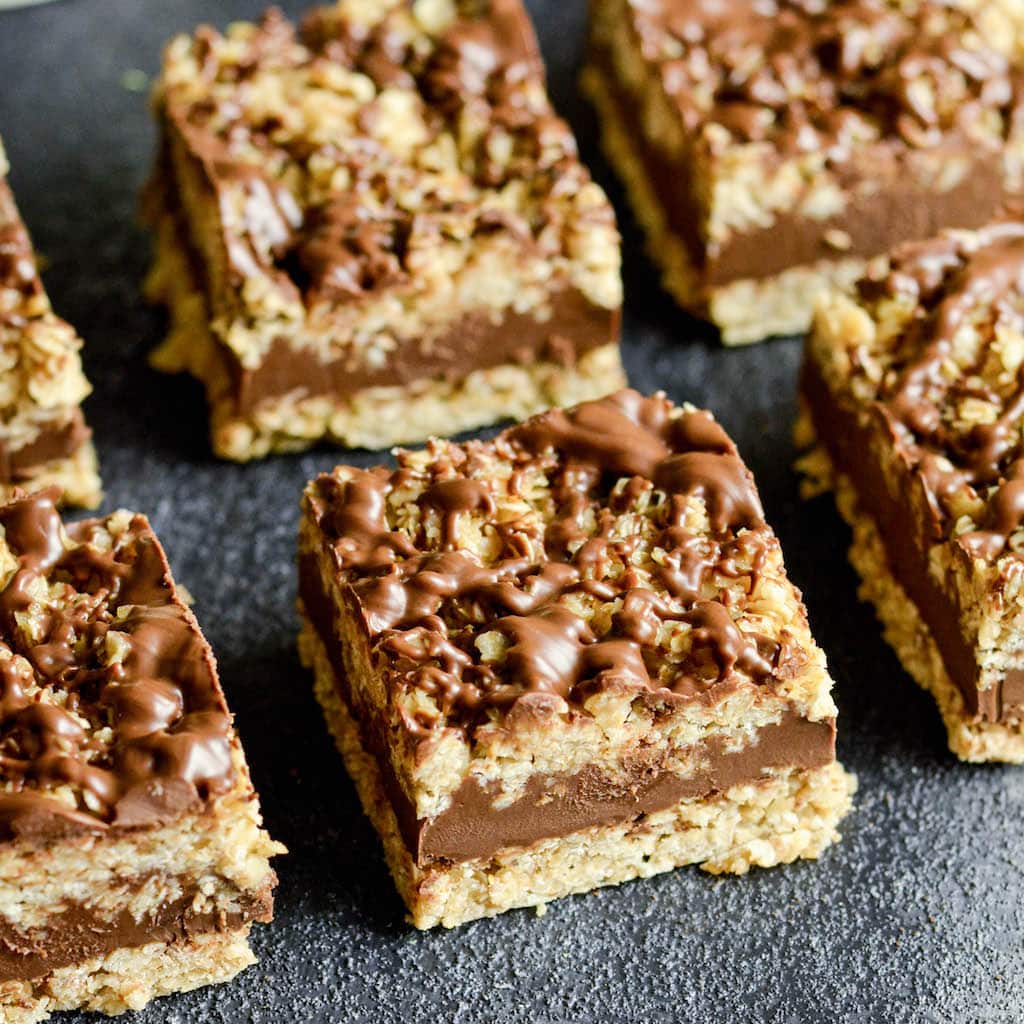 No-Bake Chocolate Peanut Butter Oat Bars - JoyFoodSunshine