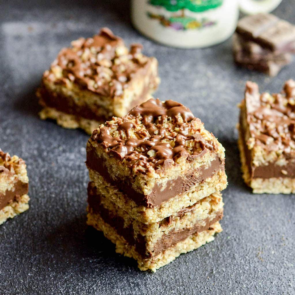 No-Bake Chocolate Peanut Butter Oatmeal Bars - JoyFoodSunshine