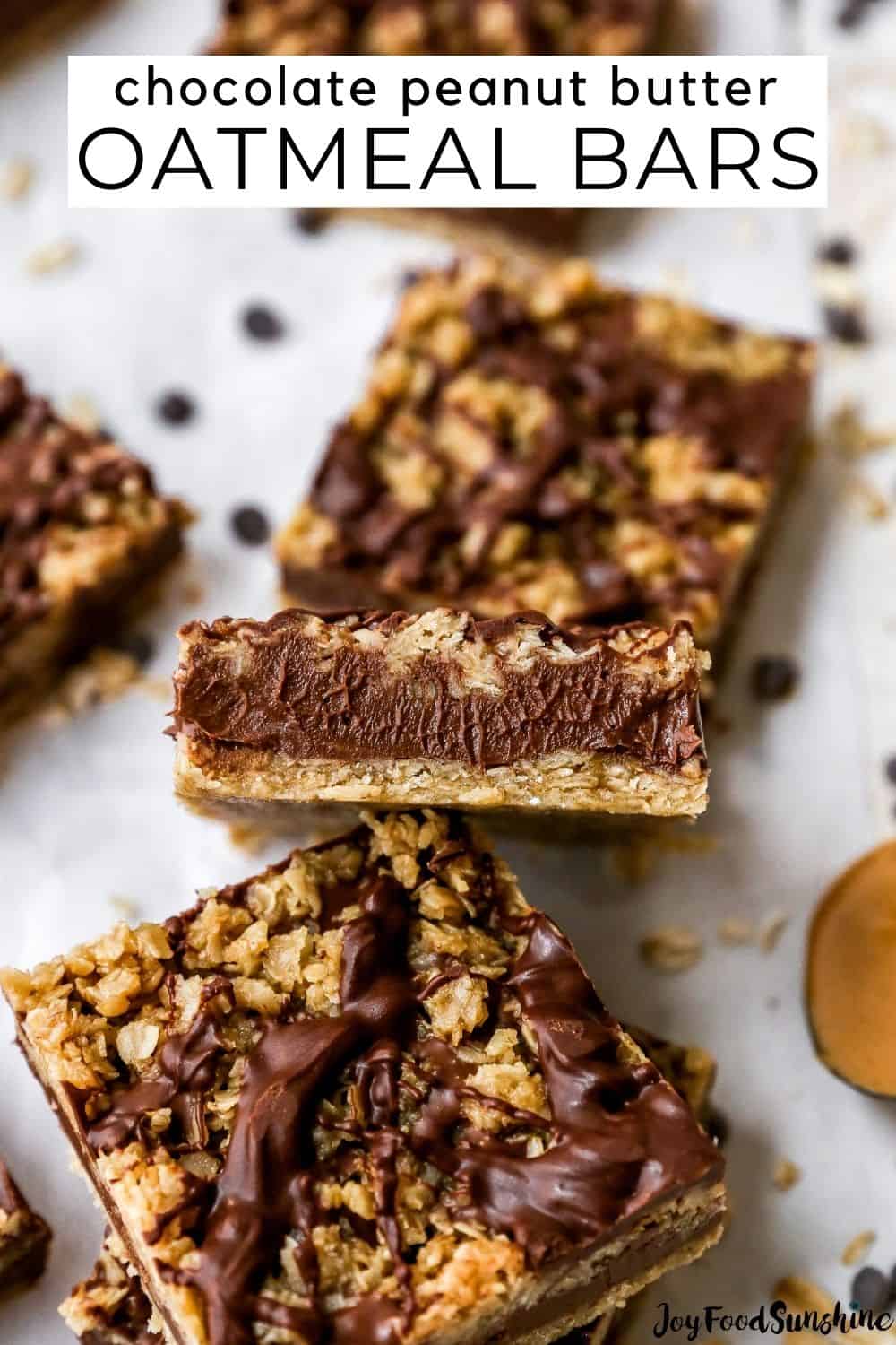 No-Bake Chocolate Peanut Butter Oatmeal Bars - JoyFoodSunshine