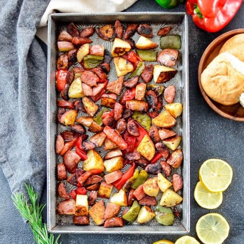Roasted Sausage & Potatoes with Peppers - JoyFoodSunshine