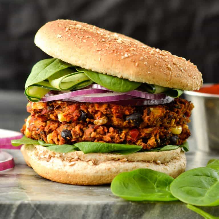 Baked Black Bean Sweet Potato Burger Joyfoodsunshine