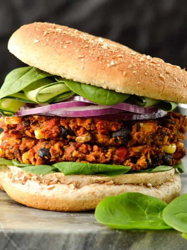 Baked Black Bean Sweet Potato Burger Story Joyfoodsunshine 9784