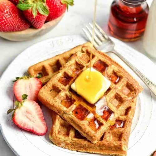 GlutenFree Peanut Butter Banana Oatmeal Waffles JoyFoodSunshine