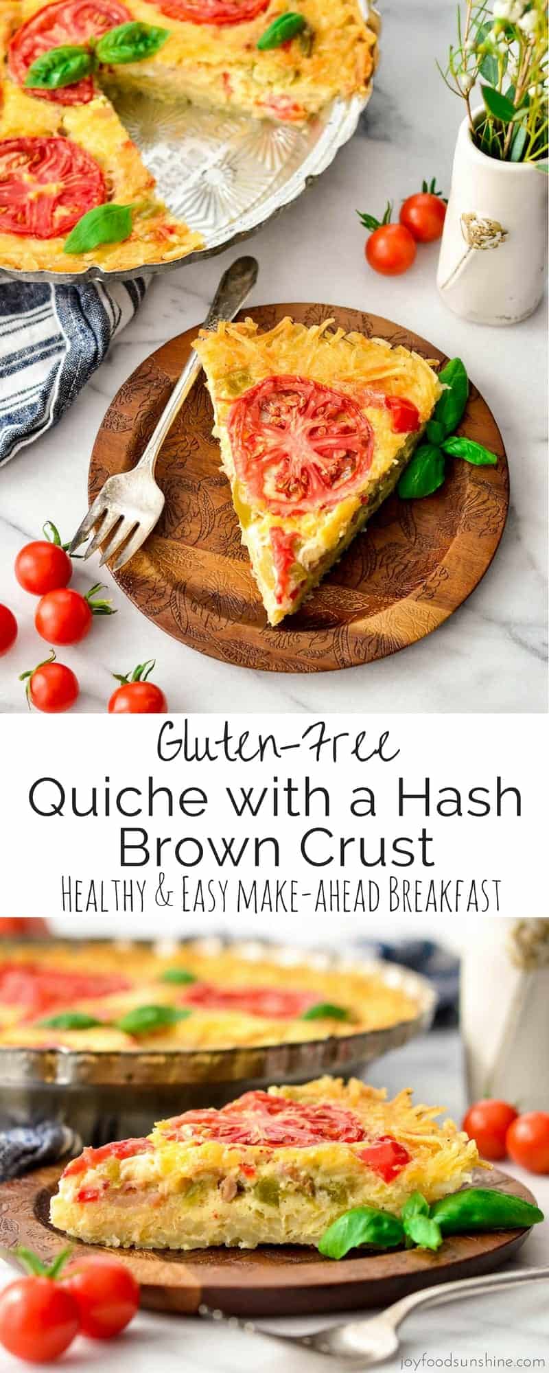 Gluten-Free Quiche with a Hash Brown Crust - JoyFoodSunshine