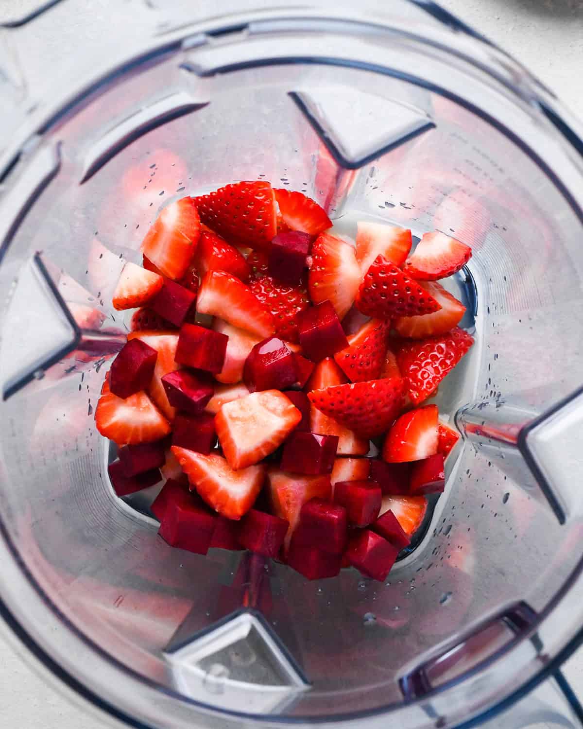 making Homemade Fruit Snacks - ingredients in a blender before blending