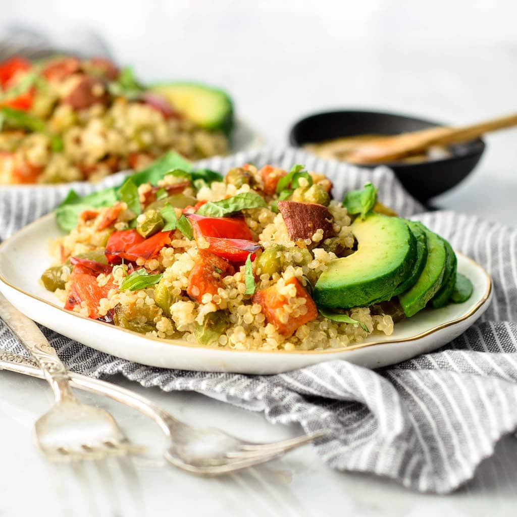 Honey Mustard Roasted Vegetable Quinoa Salad Joyfoodsunshine