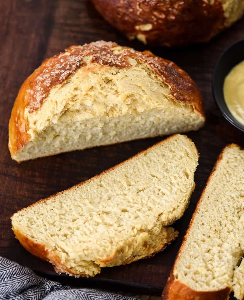 Homemade Pretzel Bread (Pretzel Rolls) - JoyFoodSunshine