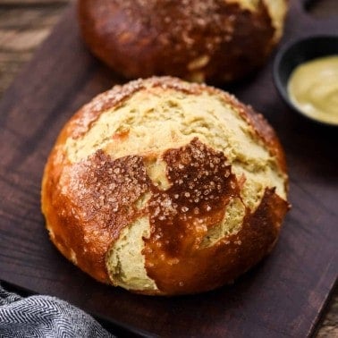 Homemade Pretzel Bread (Pretzel Rolls) - JoyFoodSunshine