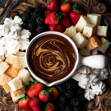 Chocolate Peanut Butter Fondue - JoyFoodSunshine