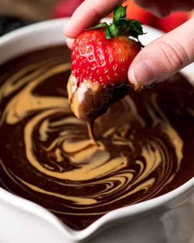 Chocolate Peanut Butter Fondue - JoyFoodSunshine