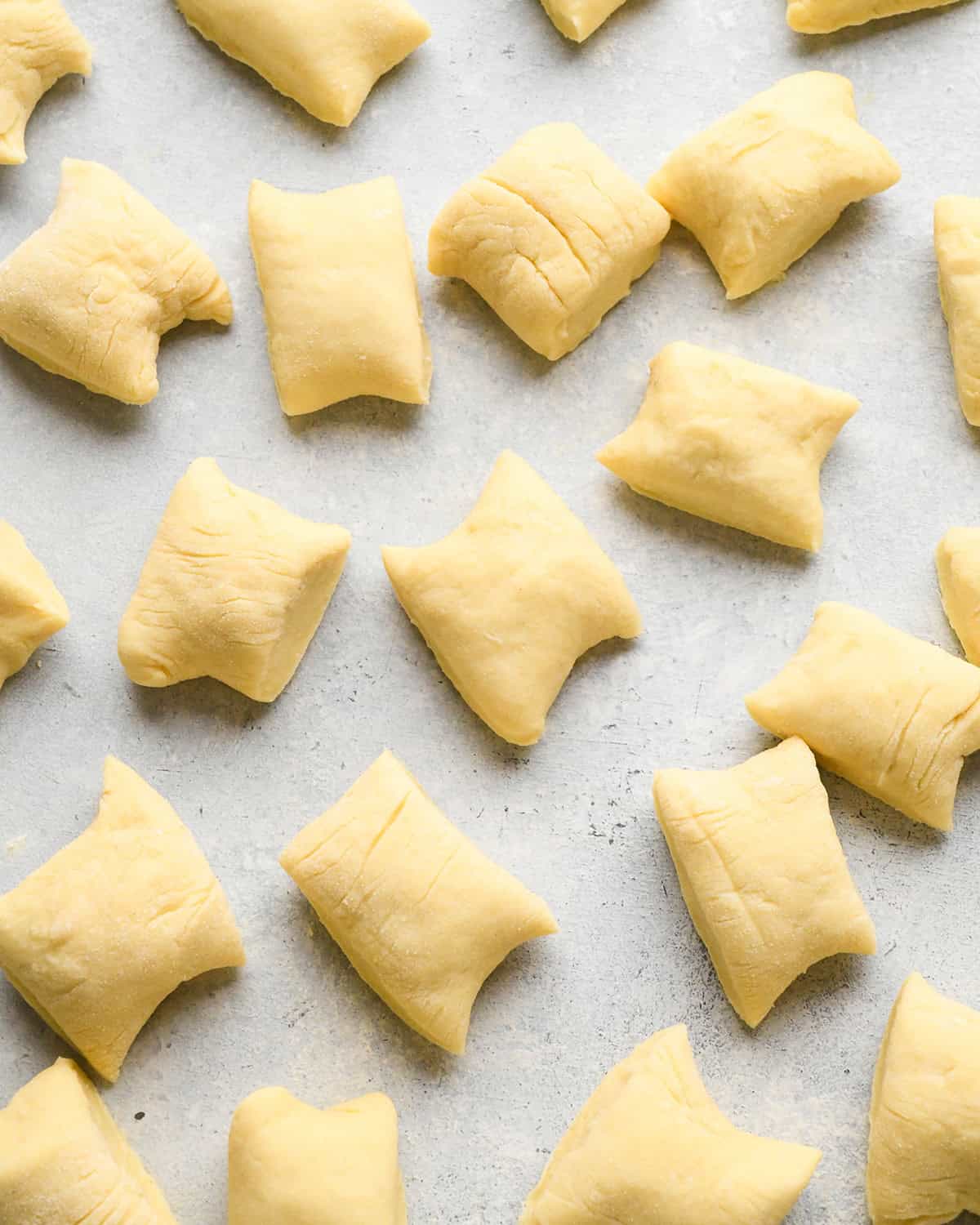 How to Make Potato Gnocchi - gnocchi cut into squares