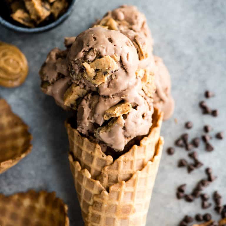 Chocolate Peanut Butter Cookie Dough Ice Cream (Gluten & DairyFree