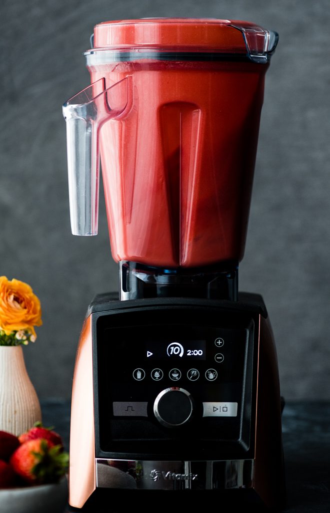 Front view of the Copper Vitamix A3500 blender in this post answering the question Which Vitamix is the Best? (Vitamix Comparison & Buying Guide)