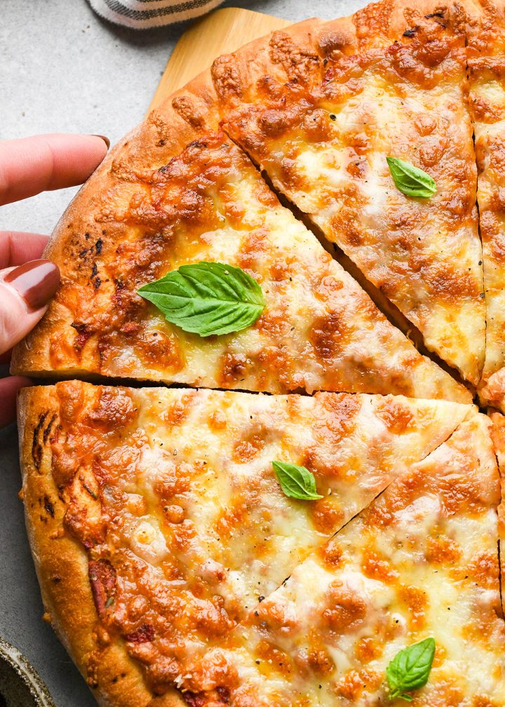 a pizza made with this pizza dough recipe