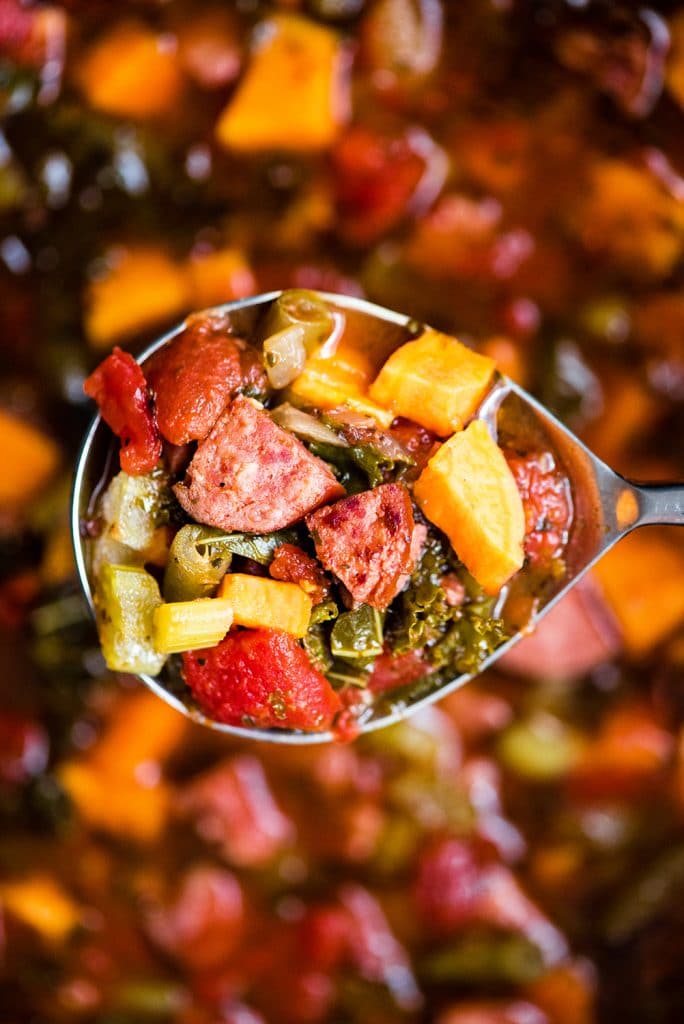 Sausage Kale Soup with Sweet Potatoes - JoyFoodSunshine