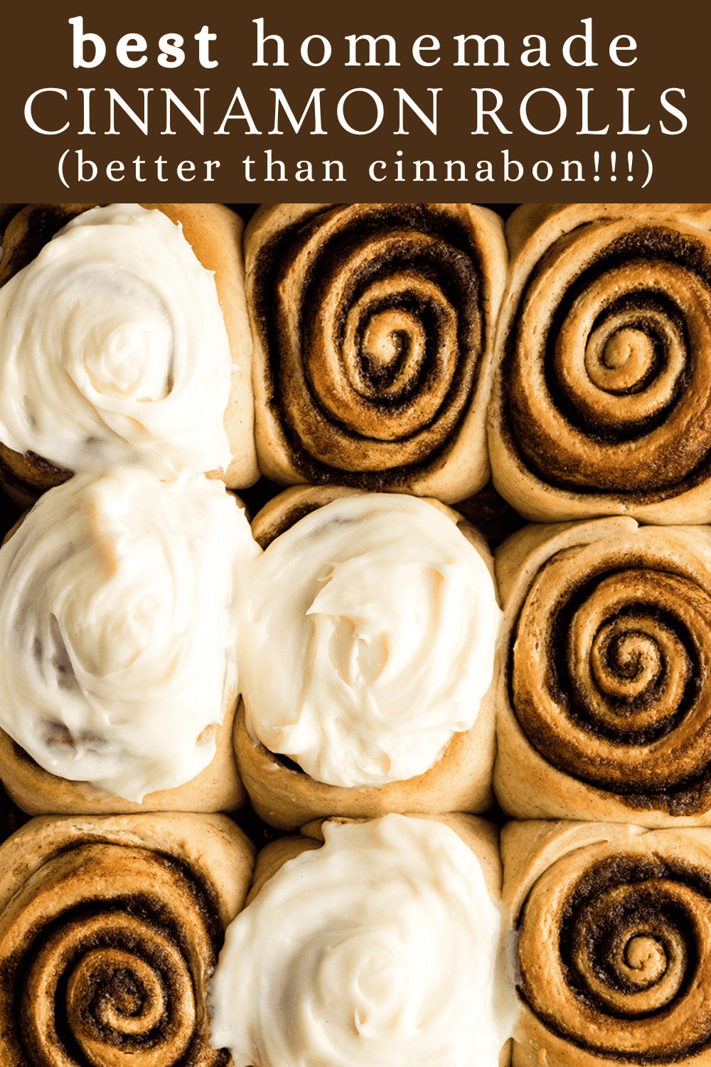 This is the Best Homemade Cinnamon Rolls Recipe EVER! These gooey cinnamon rolls are even better than Cinnabon cinnamon rolls, and are topped with the best cream cheese frosting! They're easy to make and can be prepared the day before and left to rise overnight in the refrigerator. #cinnamonrolls #breakfast #cinnabon #bestcinnamonrolls #baking
