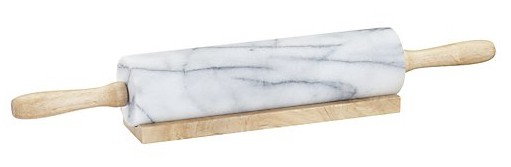 Front view of a marble rolling pin, part of the list of Best Kitchen Gifts (for the Hostess, Chef or Foodie)