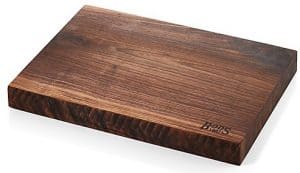Front view of a walnut cutting board, part of the list of Best Kitchen Gifts (for the Hostess, Chef or Foodie)