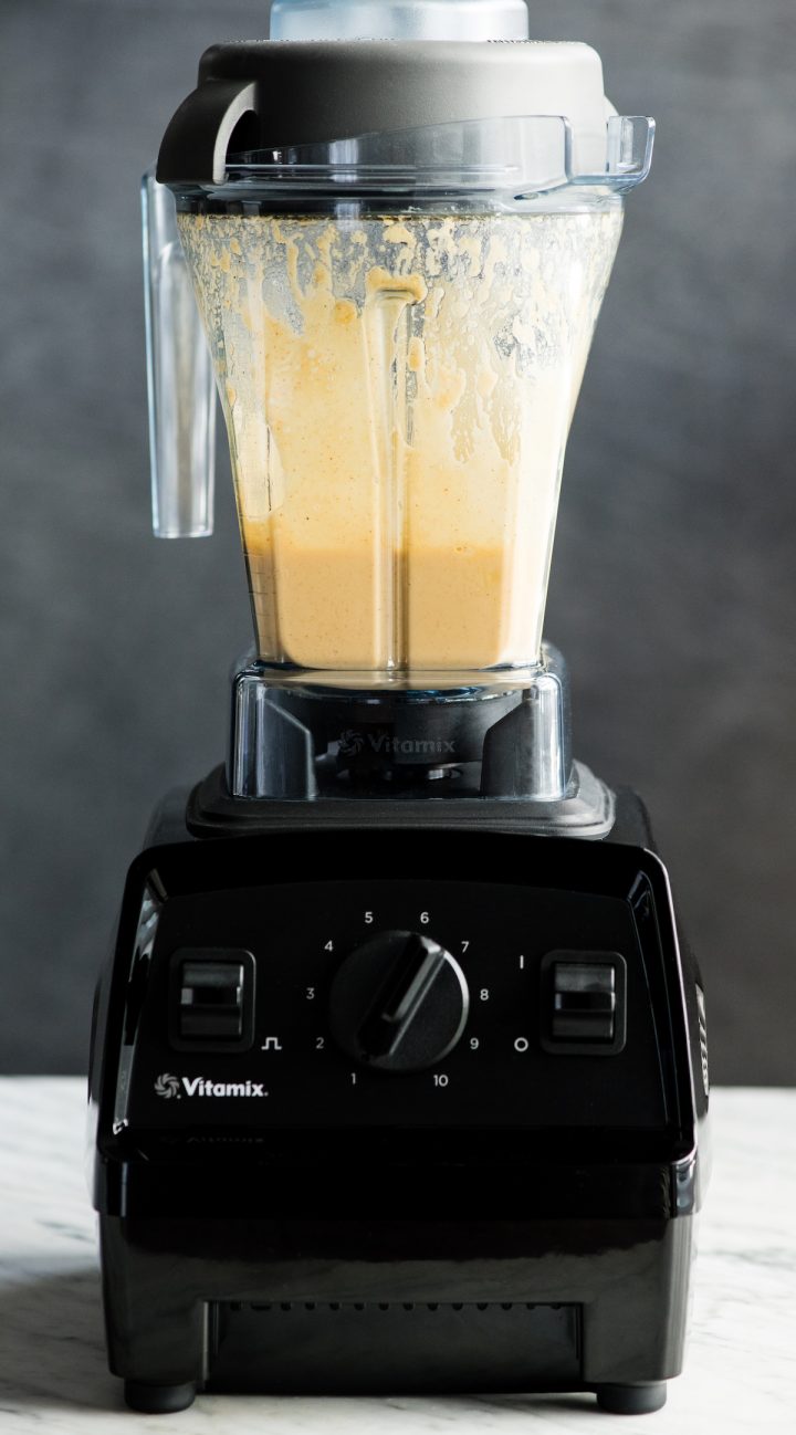 front view of Apple Cider Vinaigrette after being blended in the vitamix
