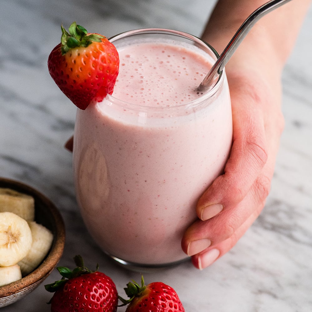 Healthy Strawberry Banana Smoothie (Video) - JoyFoodSunshine