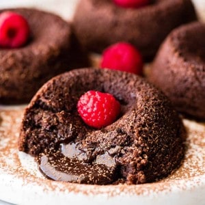 Front view of a Chocolate Lava Cake