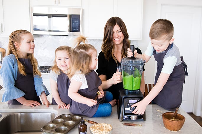 Premium Photo  Kids cooking at kitchen happy children's moments work with  a blender