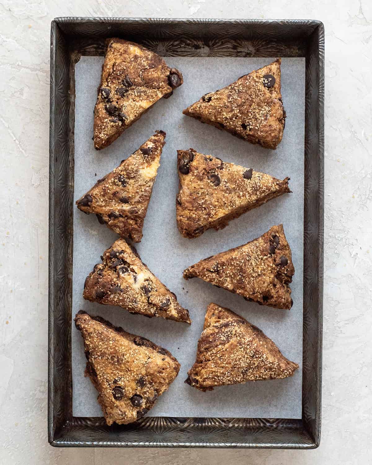 How to Make Chocolate Scones -on the baking sheet before baking