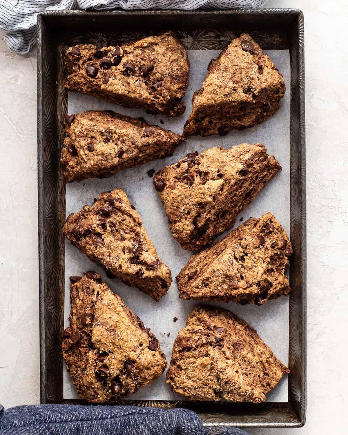 How to Make Chocolate Scones -on the baking sheet after baking
