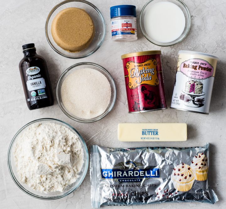 overhead photo of the ingredients in this Edible Cookie Dough recipe