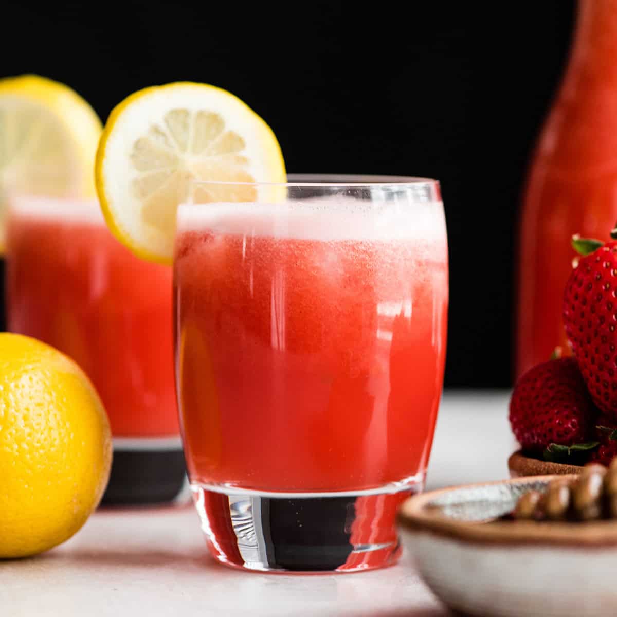 Homemade Strawberry Lemonade in a glass