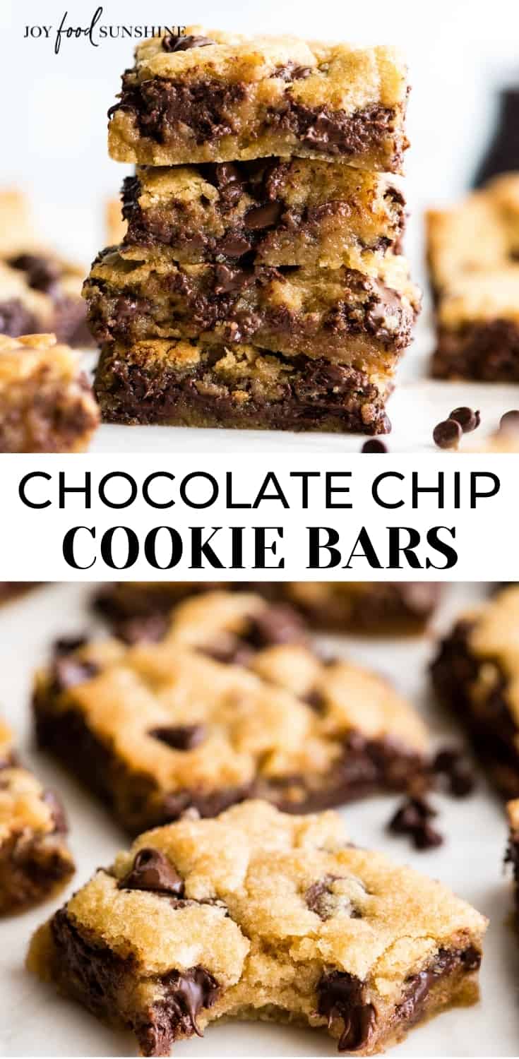 Chocolate Chip Cookie Bars - JoyFoodSunshine