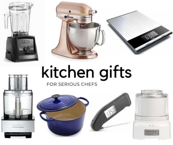 collage of kitchen gifts for chefs