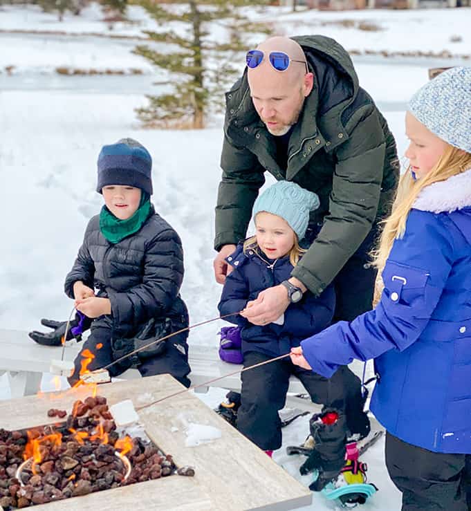 family roasted s'mores at Deer Valley Resort