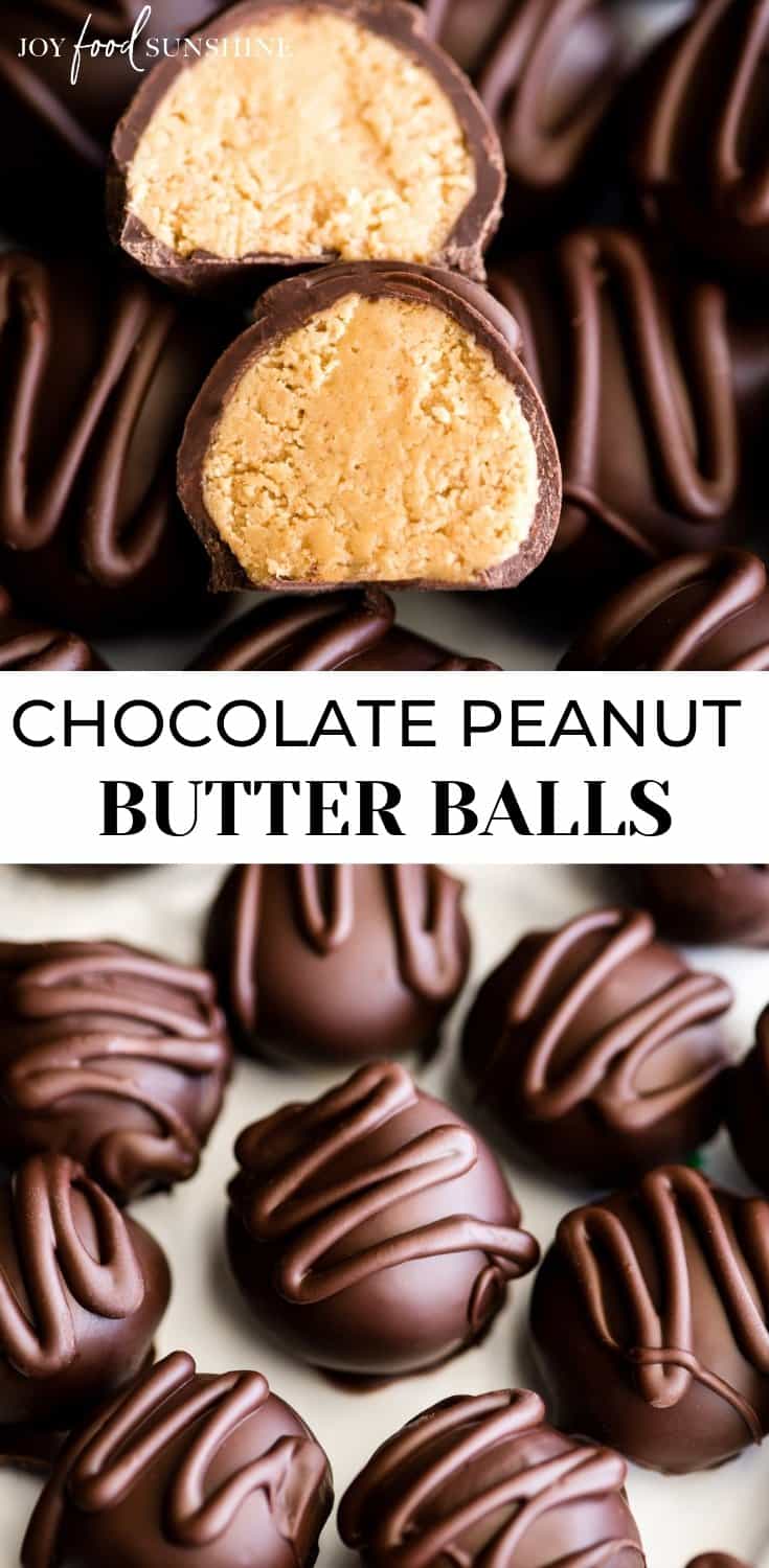 No-Bake Chocolate Peanut Butter Balls - JoyFoodSunshine