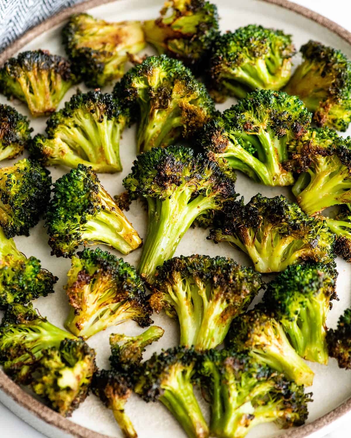 oven roasted broccoli on a plate