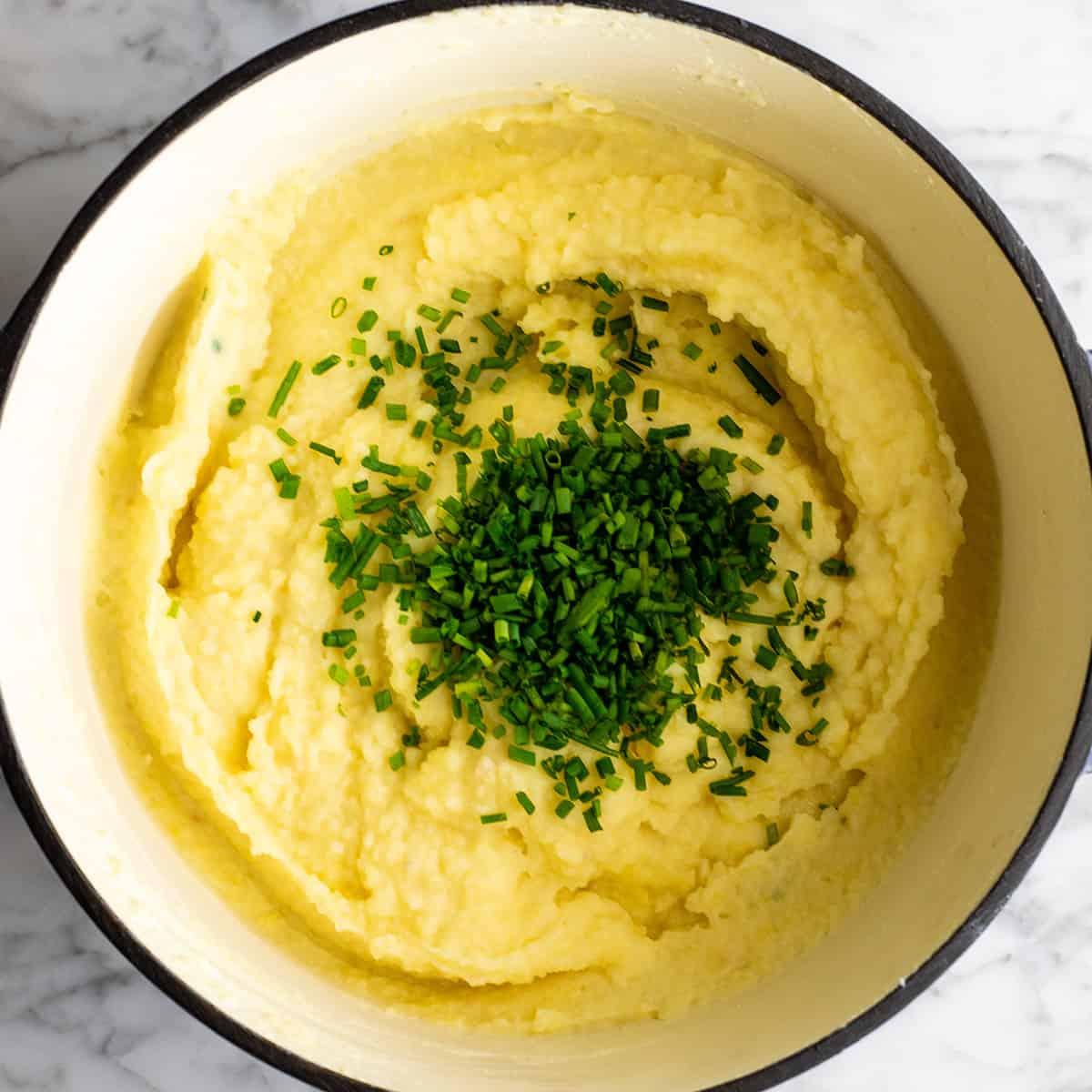 how to make mashed potatoes - adding chives