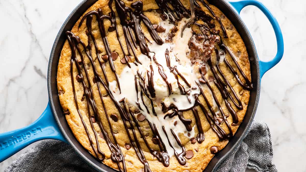 Copycat Chili's Cookie Skillet Recipe - Also known as BJ's Pizookie.