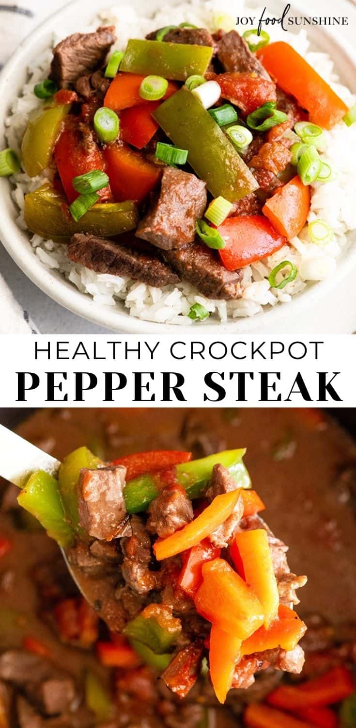 Crockpot Pepper Steak Recipe - JoyFoodSunshine