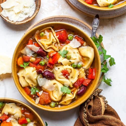 Healthy Tortellini in Broth - Sweet Savory and Steph