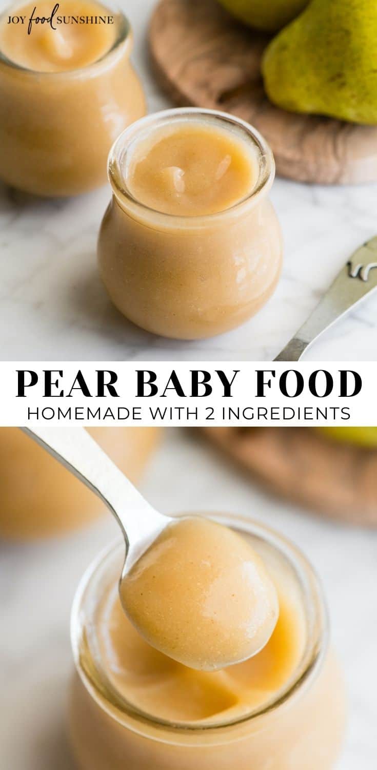 Pear Puree for Baby (Pear Baby Food) JoyFoodSunshine